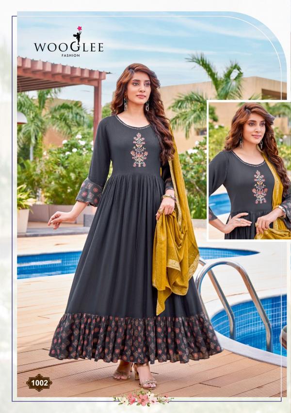 Wooglee Aaradhya Anarkali Long Kurti With Dupatta Collection